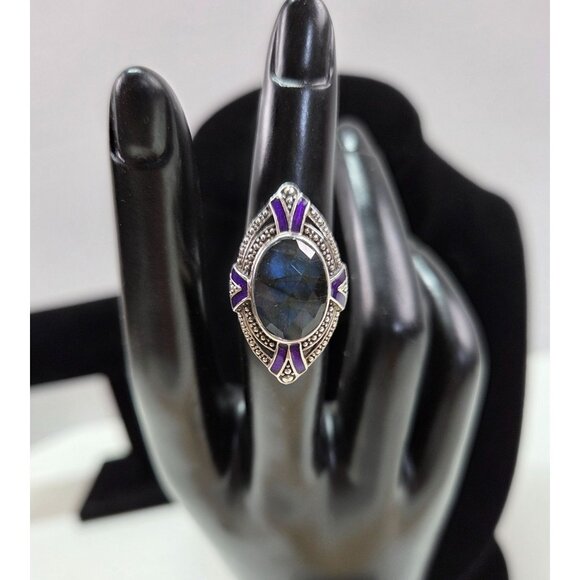 Nicky Butler Sterling Silver & Moonstone Oval Cocktail Ring Womens Size 4.5-5 - Picture 1 of 12